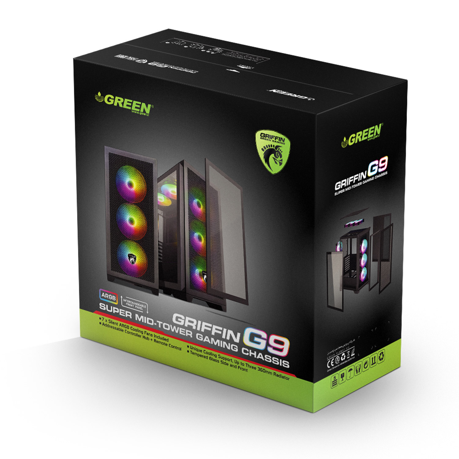 کیس کامپیوتر گرین مدل Green GRIFFIN G9 - تصویر 2